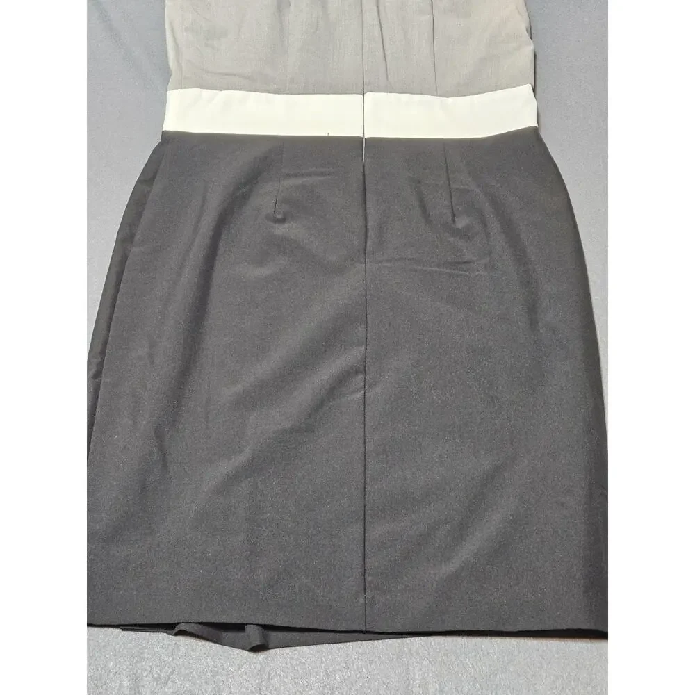 Studio Dress Womens 10 Gray Black Sleeveless Mid Length Business Casual Dress - Picture 10 of 10